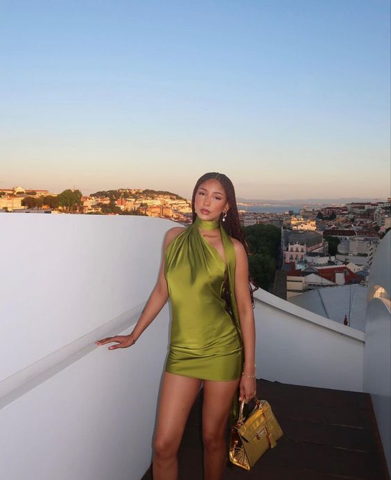 Green backless mini homecoming dress prom dress cocktail dress nv1810