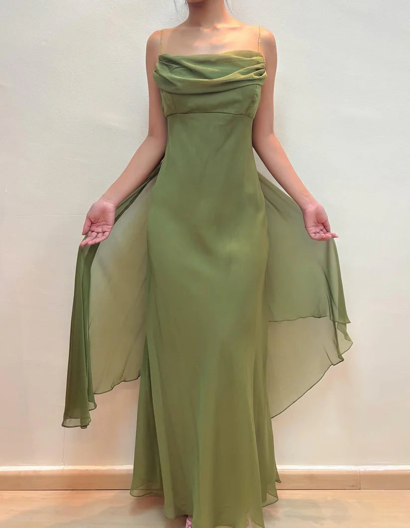 NiceVestidos--Fairy dress sleeveless purple/olive green chiffon slim floor-length evening gown NV5776