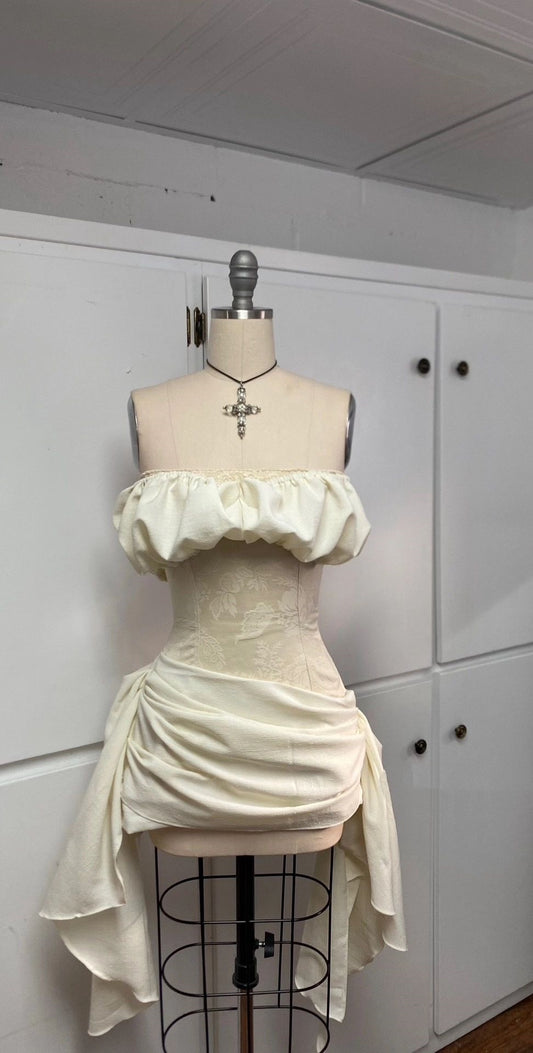 Ivory Short Vintage Homecoming Dress Party Dress nv4872