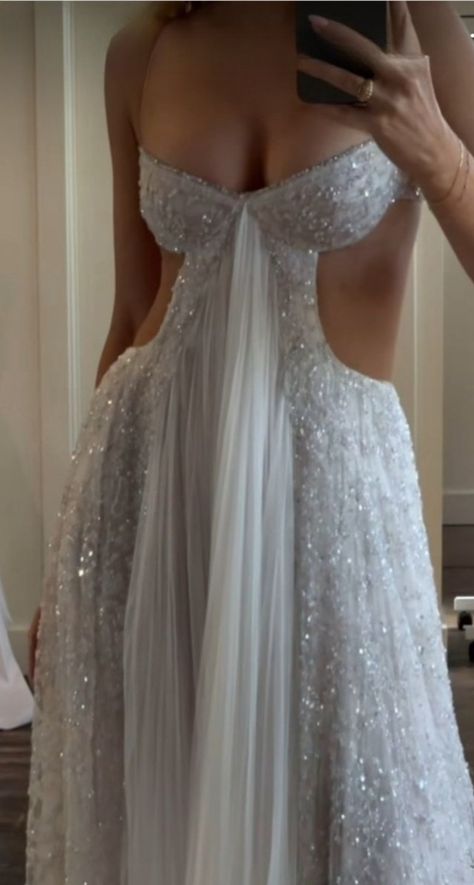 NiceVestidos--White Tulle Exquisite Sparkling Long Prom Dress Ball Gown Wedding Dress NV5842