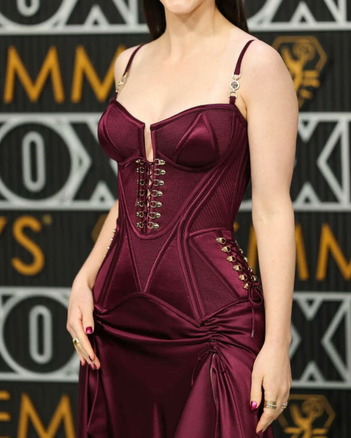 Cherry satin retro fashion corset long satin ball gown evening dress party dress sexy and elegant nv5062