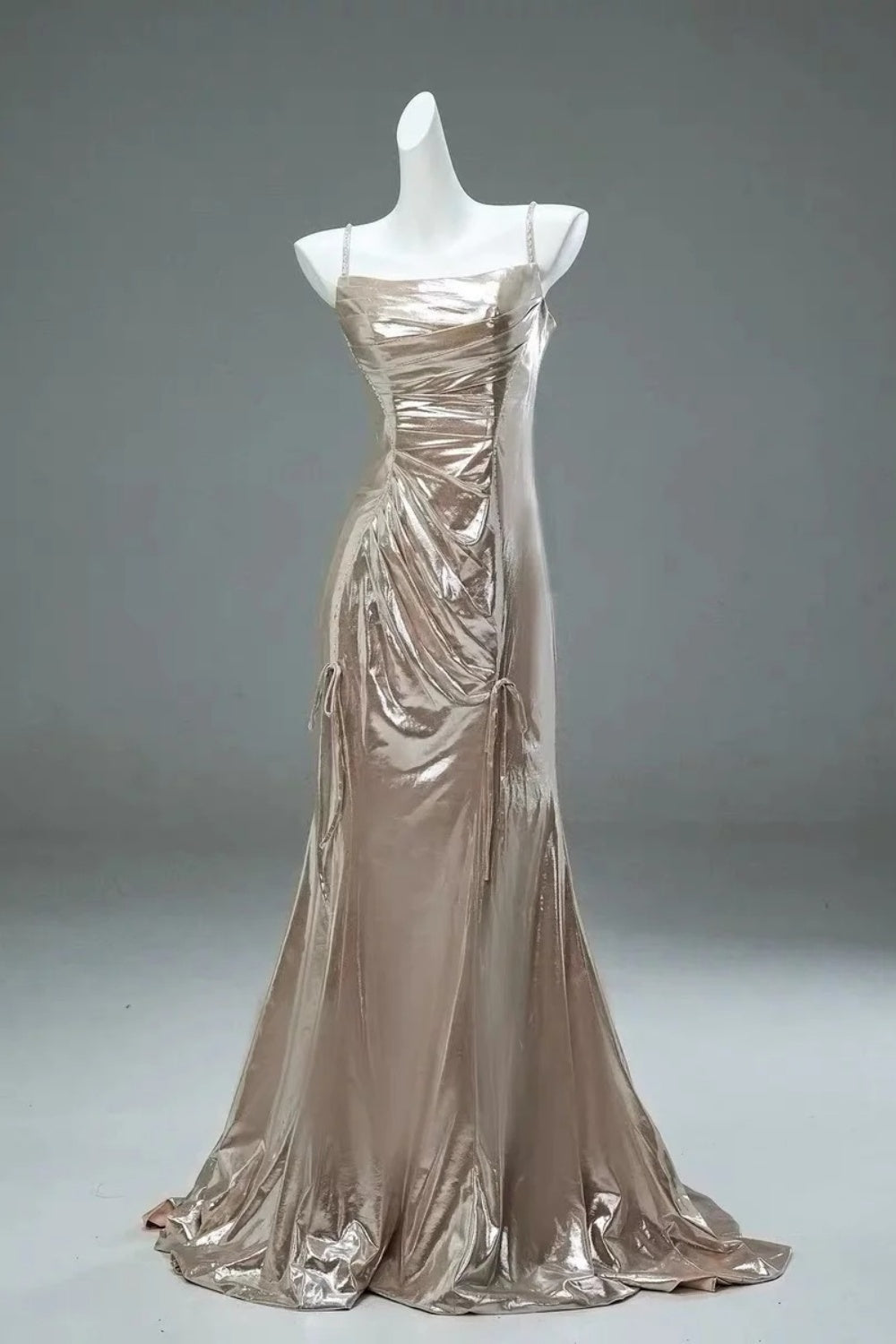 Golden retro long formal dress NV6614