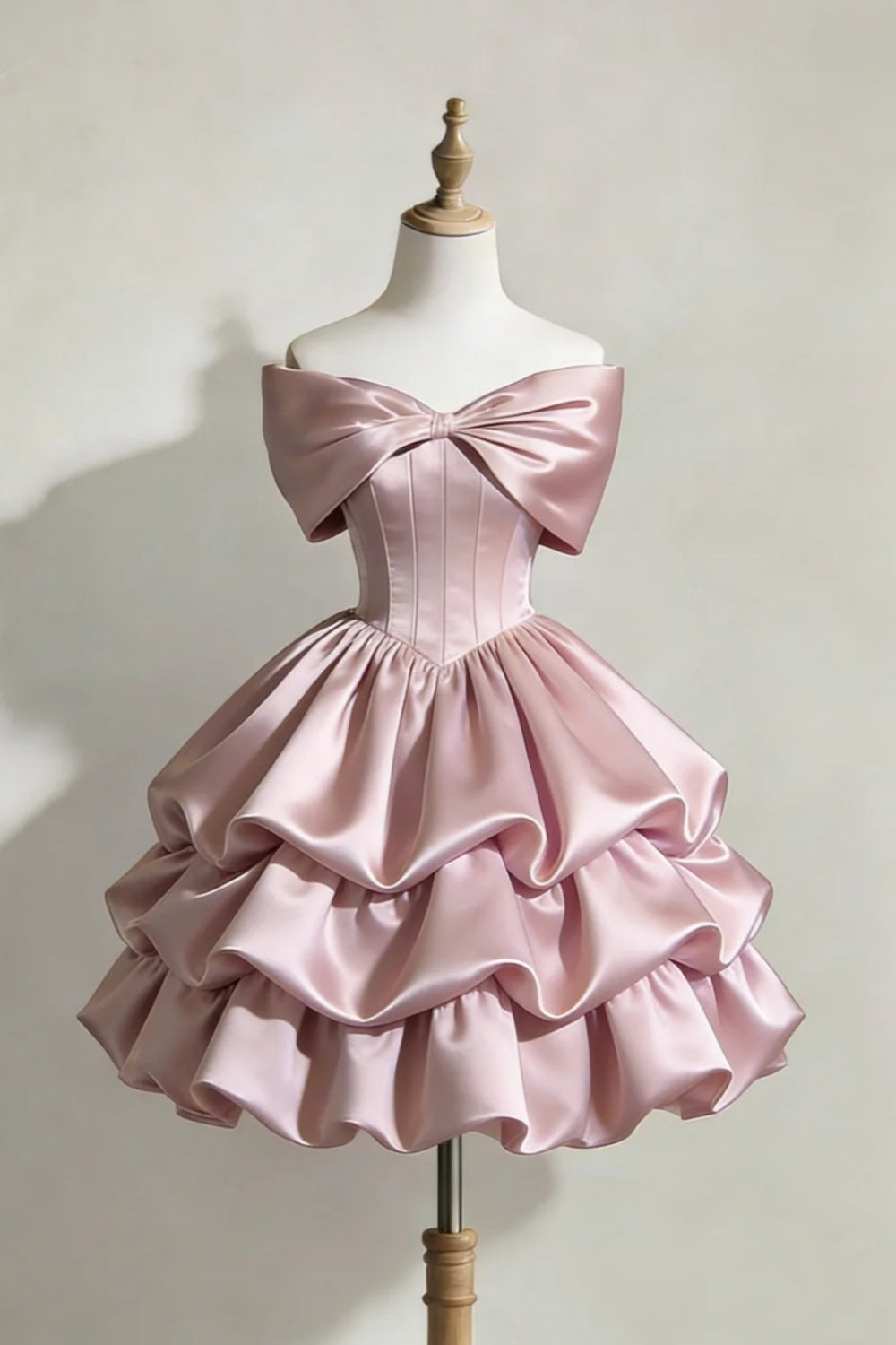 Pink Short Satin Homecoming Dress NV6595