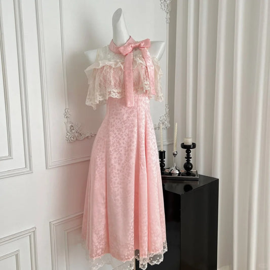 Pink gentle sweet elegant homecoming dress lace short lace prom dress evening dress birthday dress nv4636