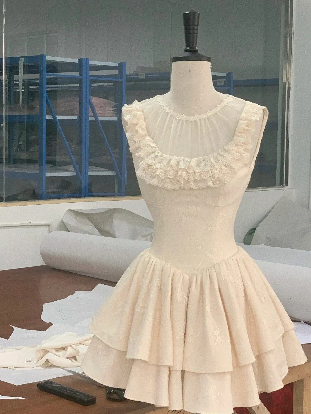 White Sweet Lace Short Homecoming Dress Prom Dress Birthday Dress nv4516