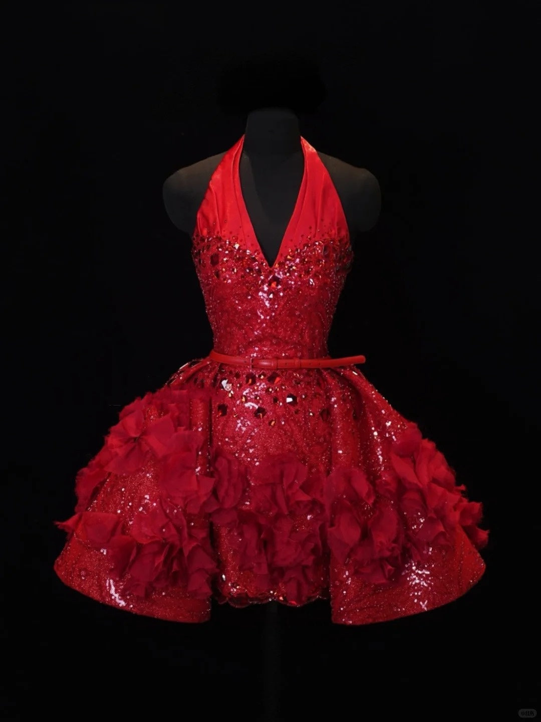 Red Gem Beaded Homecoming Dress V Neck Sexy Short Prom Dress Evening Dress Birthday Dress nv4413
