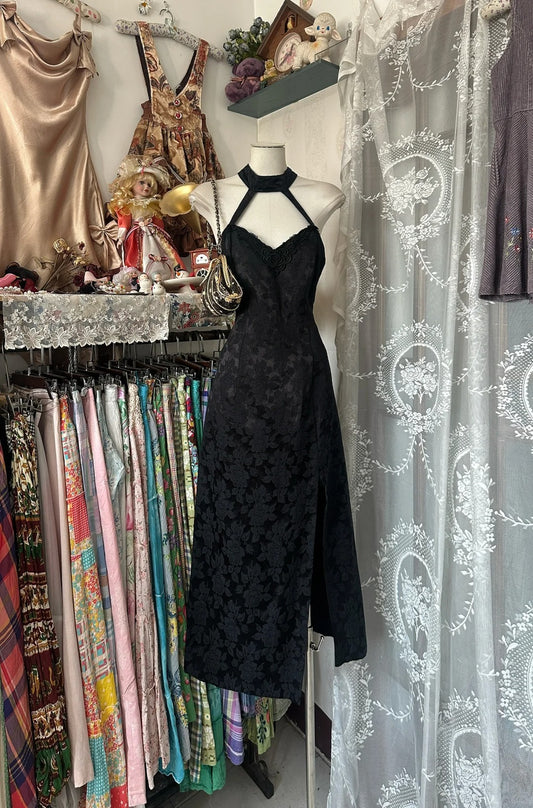 Black Vintage Elegant Long Lace Sexy Prom Dress Evening Dress Homecoming Dress Birthday Party Dress nv4630