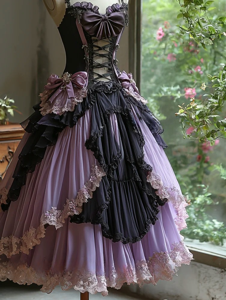 Purple lace tulle long homecoming dress prom dress evening dress birthday party dress nv4716
