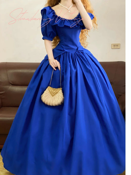 Klein Blue Elegant Long Tulle Ball Gown nv5024