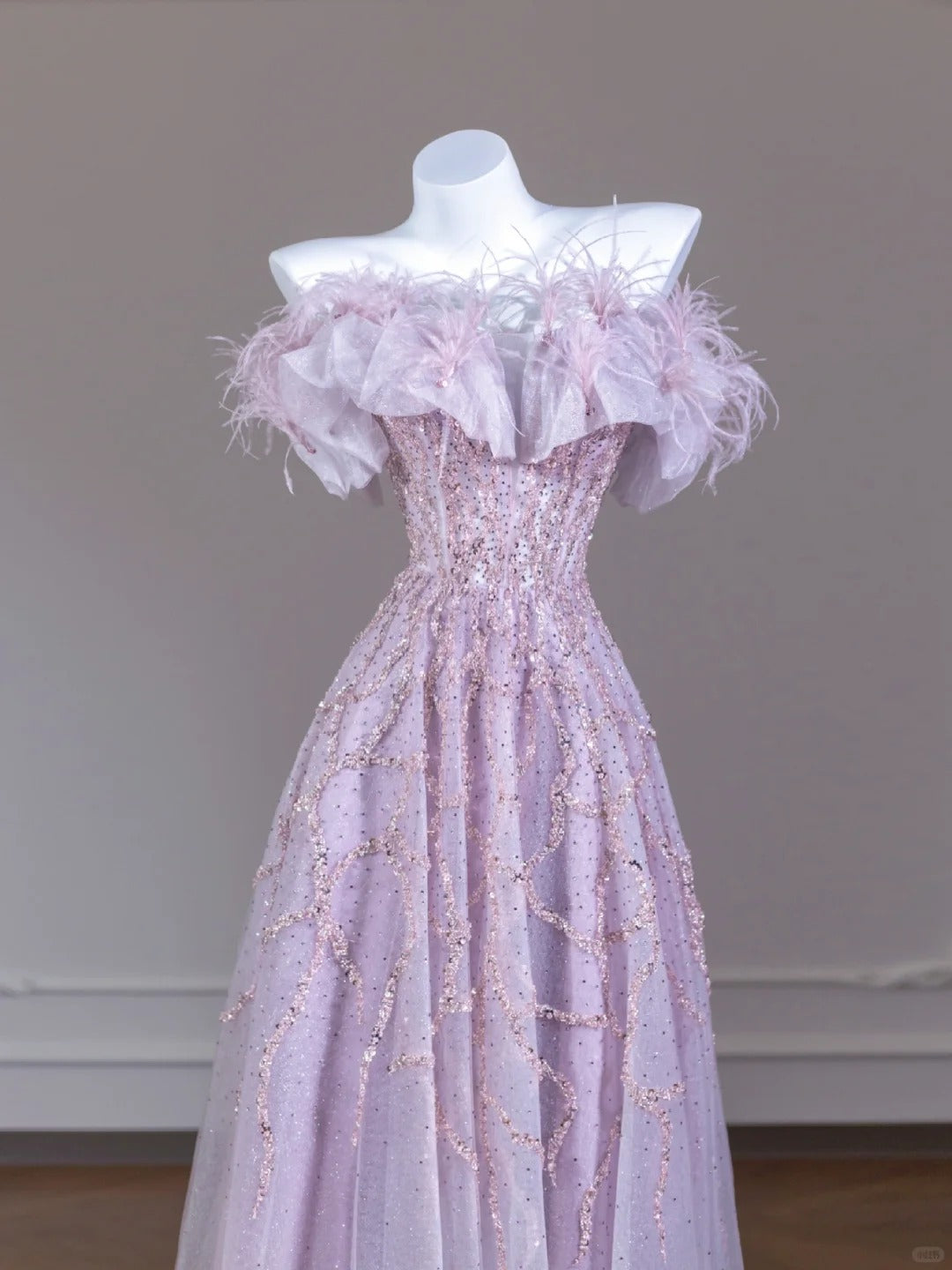 Pink Purple gorgeous exquisite beaded long prom dress evening dress party dress nv4727