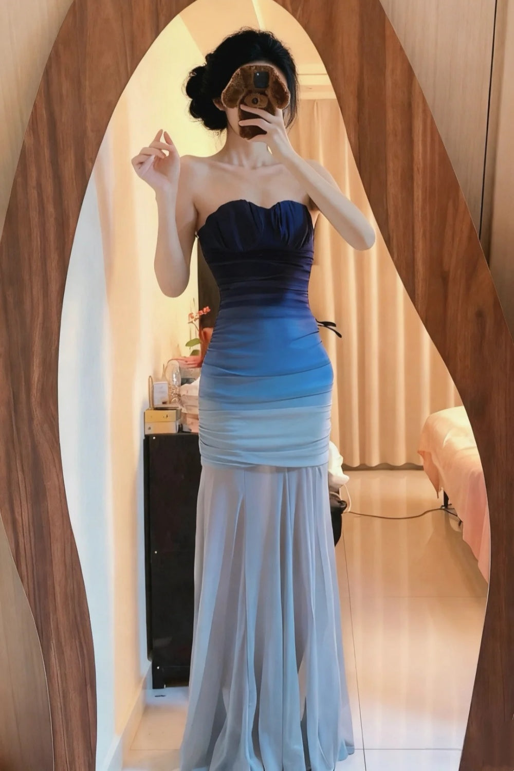 NiceVestidos-_Prom Blue Gradient Elegant Chiffon Long Party Dress/Vacation Dress NV5988