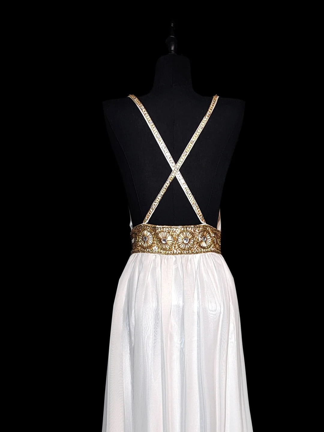 White Vintage Greek Goddess Fashionable Elegant Exquisite Beaded Straps Long Chiffon Ball Gown Evening Gown Prom Dress Wedding Bridesmaid Dress nv3867