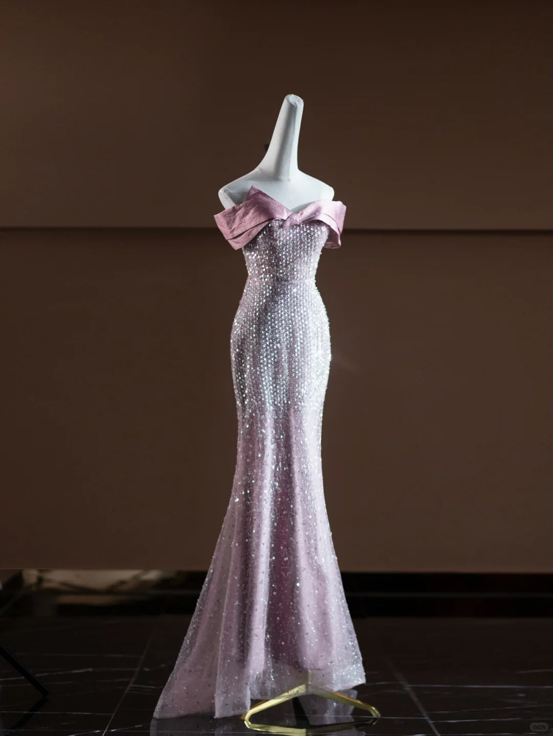 Pink Sparkling Sequined Long Mermaid Prom Dress Evening Dress Party Dress nv4751