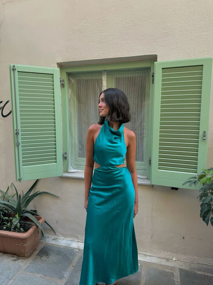 Peacock Blue Simple Stylish Elegant Long Satin Ball Gown Evening Dress Prom Dress Wedding Guest Party Dress nv3939