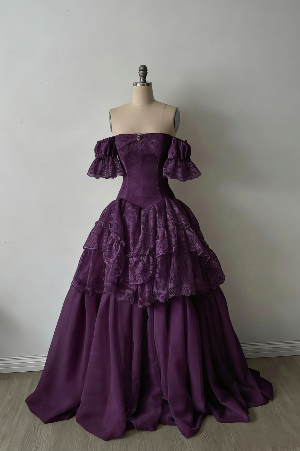 Robe longue blanche à manches courtes en dentelle délicate, robe de mariée NV6689