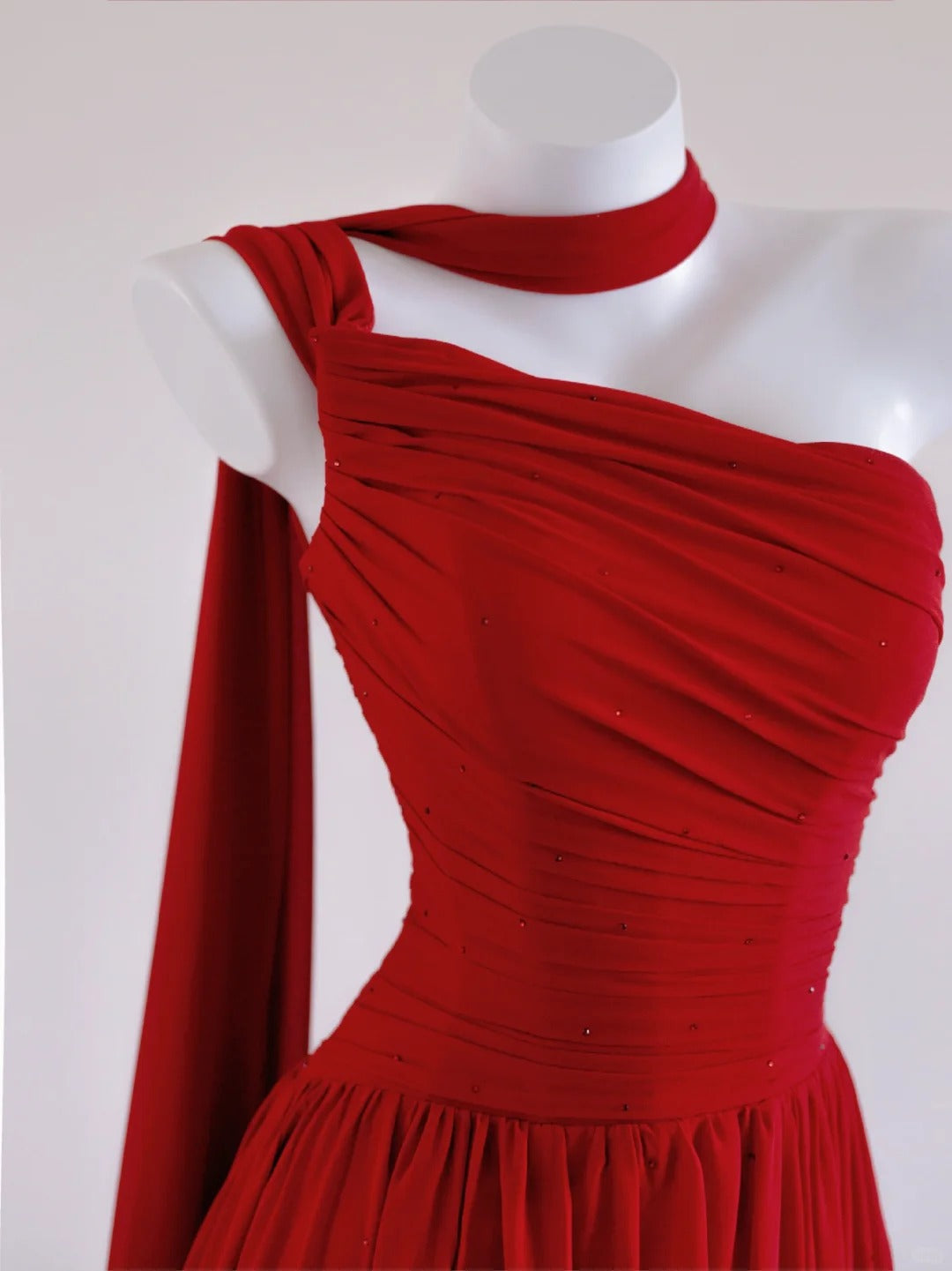 Red Fashion Mermaid Long Chiffon Prom Dress Evening Dress Party Dress nv4729