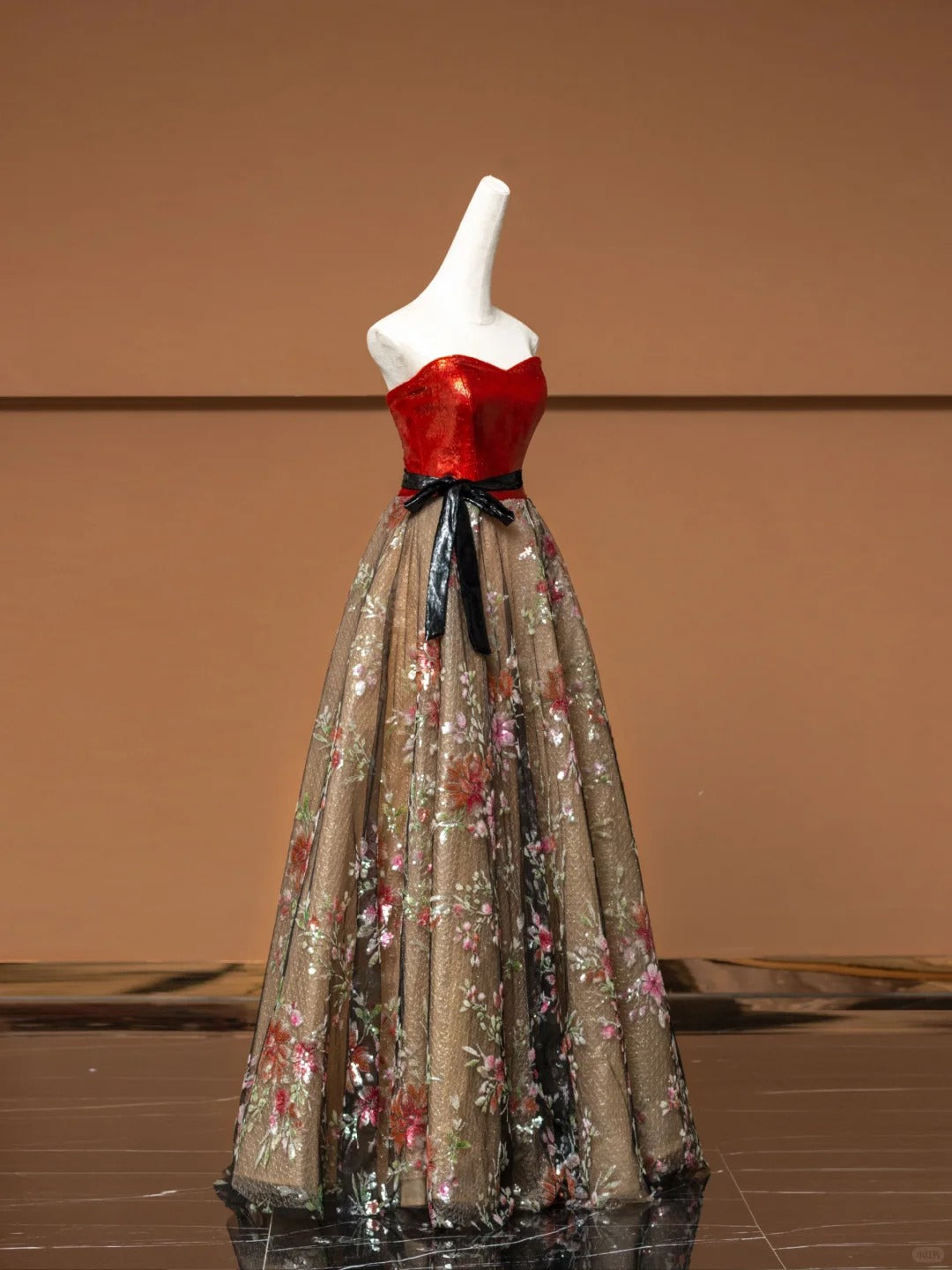 Red tube top floral elegant fashion long tulle Prom Dress evening dress party dress nv4746