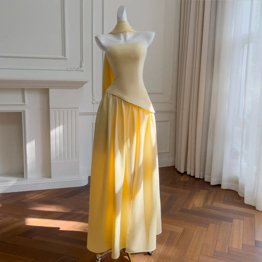 yellow fashion elegant satin homecoming dress prom dress birthday party dress evening dress graduation dress nv4674