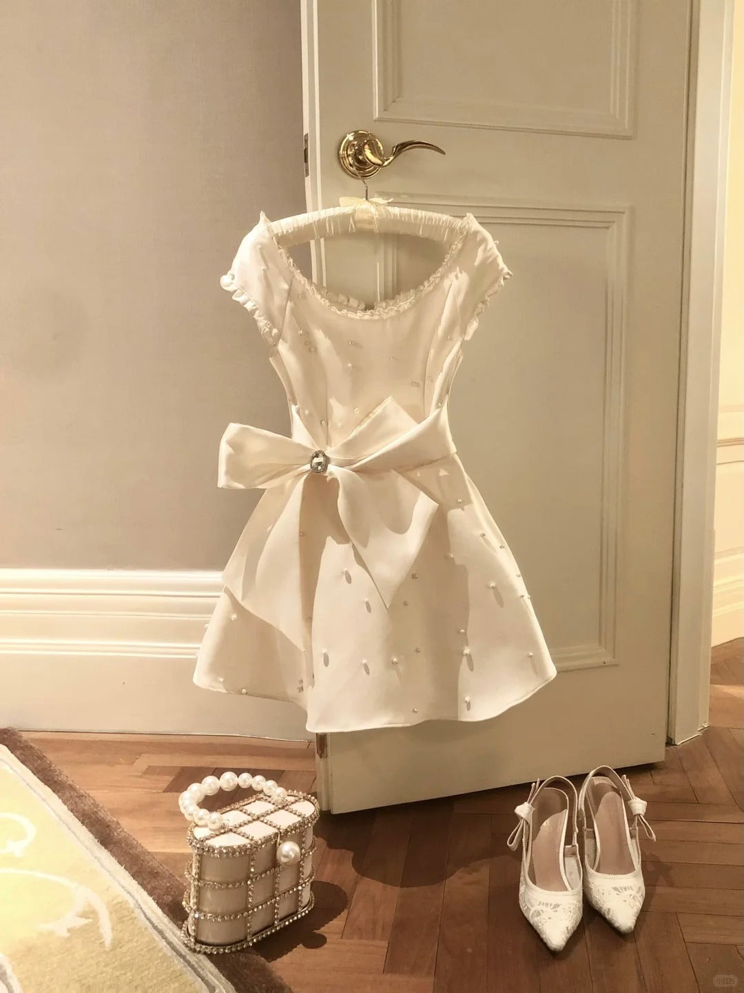 White Fashion Beaded Homecoming Dress Prom Dress Birthday Dress Evening Dress nv4443