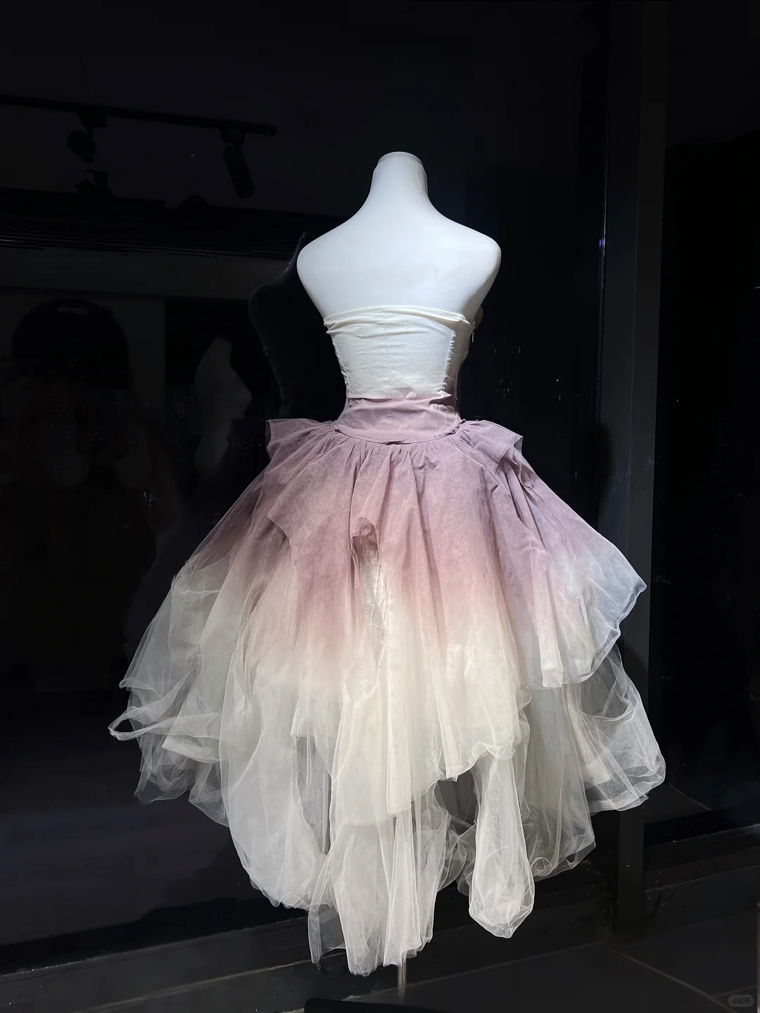 Dusty Purple Ombre Strapless Short Prom Dress 3D Rose Irregular Tulle Cocktail Evening Gown NV7073