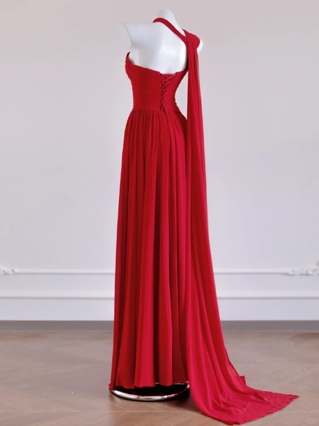 Red Fashion Mermaid Long Chiffon Prom Dress Evening Dress Party Dress nv4729
