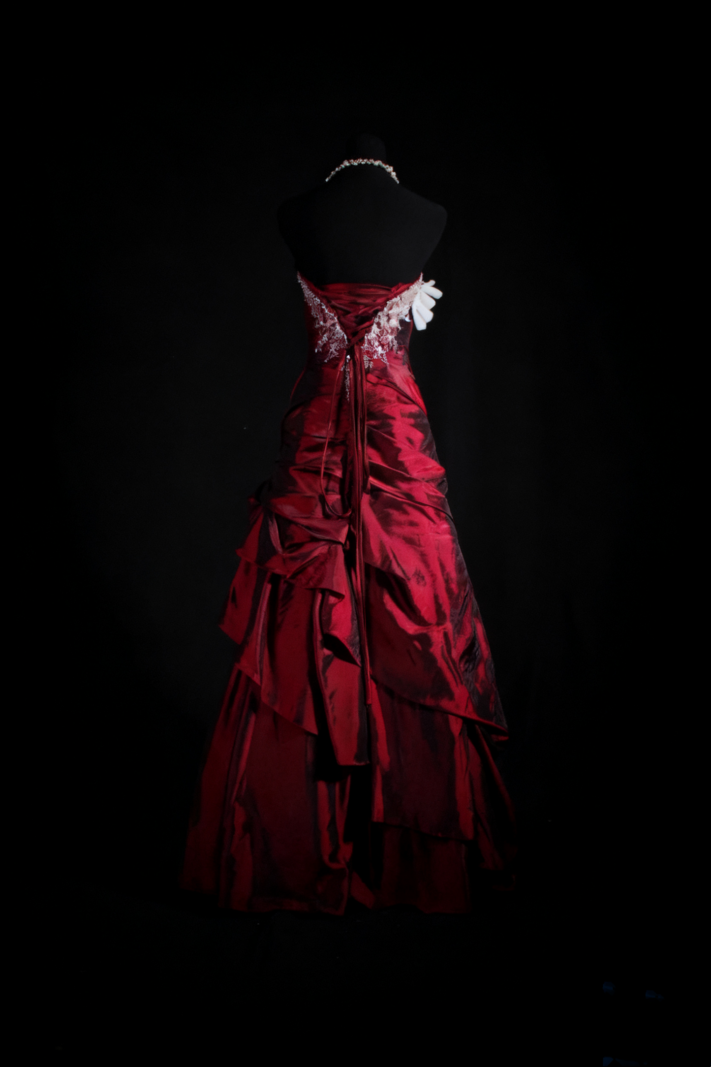 NiceVestidos--Vintage Burgundy Exquisite Beaded Satin Pleated Long Ball Gown Graduation Dress NV5859