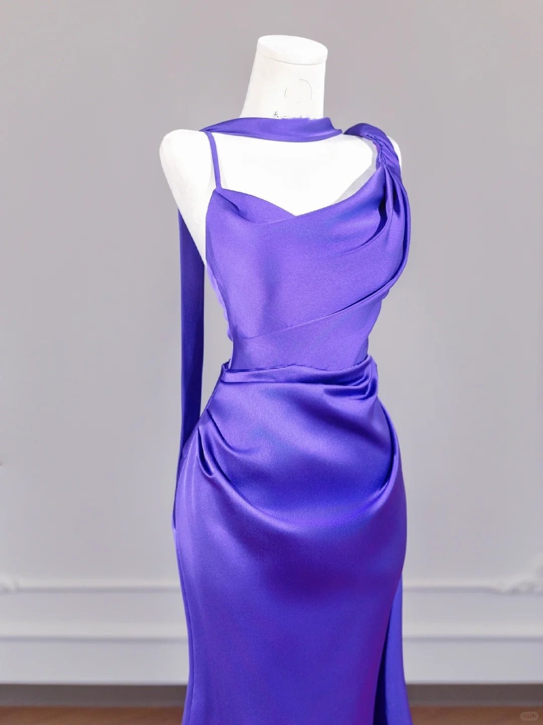 Purple Elegant Backless Long Satin Prom Dress nv4964