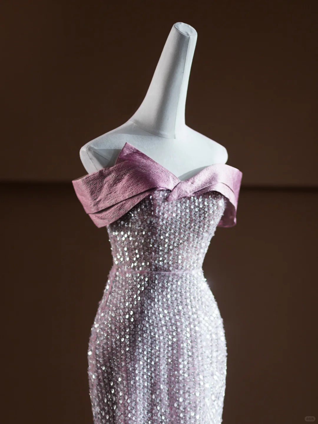 Pink Sparkling Sequined Long Mermaid Prom Dress Evening Dress Party Dress nv4751