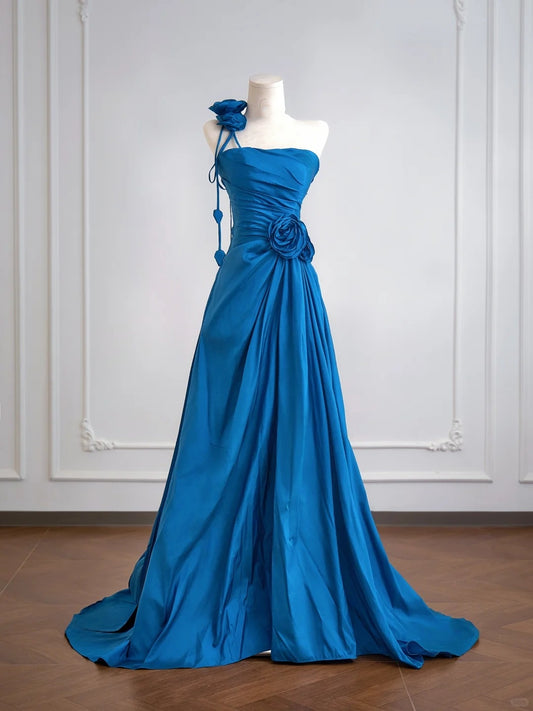 Blue dresses Floral dresses Long dresses Taffeta dresses Floor-length dresses Ball gowns Evening gowns nv5049