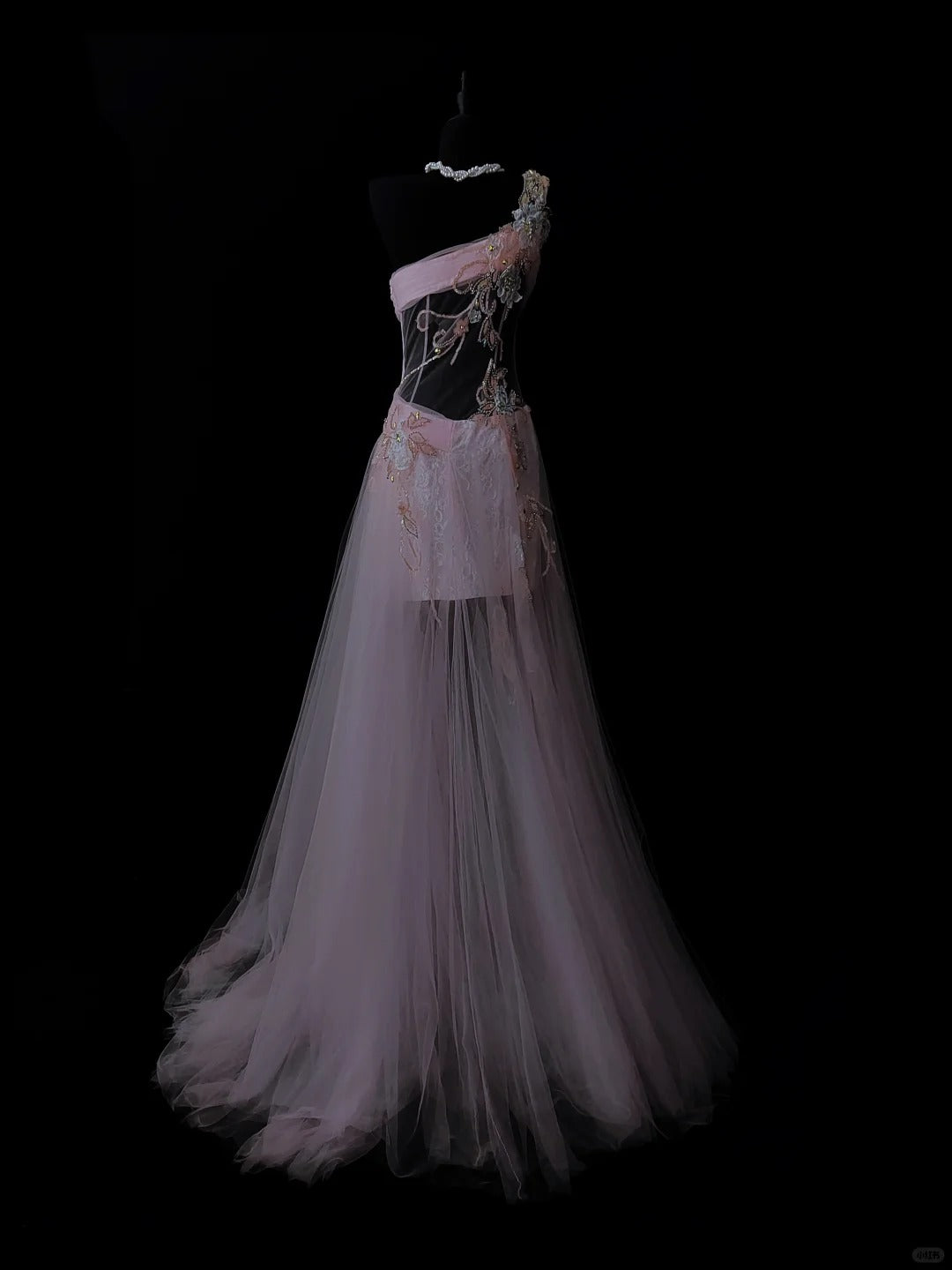 Pink Gorgeous Elegant Fashion Exquisite Floral Beading Long Mermaid Satin Tulle Ball Gown Evening Dress Prom Dress nv3873