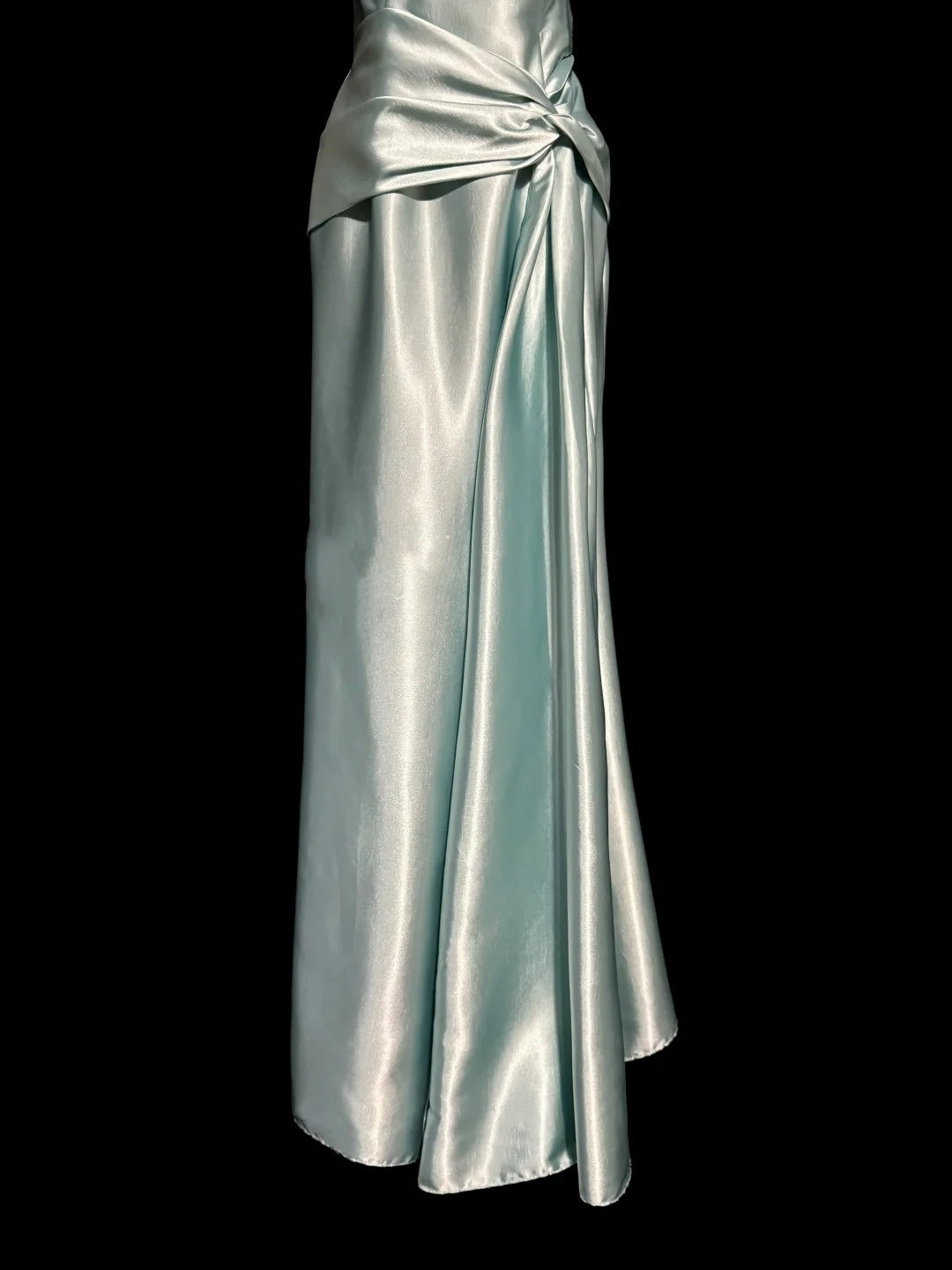 Mint Green Simple Elegant Long Satin Ball Gown Evening Dress Party Dress nv4119