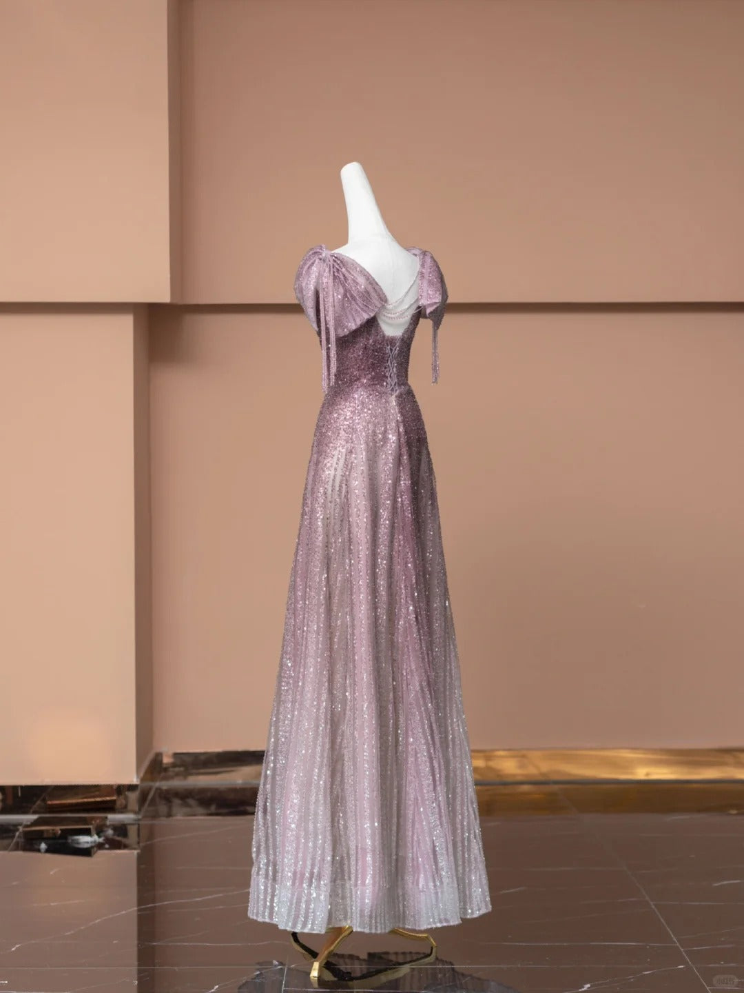 Pink Luxury Beaded Heavy Elegant Fashion Long Tulle Prom Dress Evening Dress Party Dress nv4741