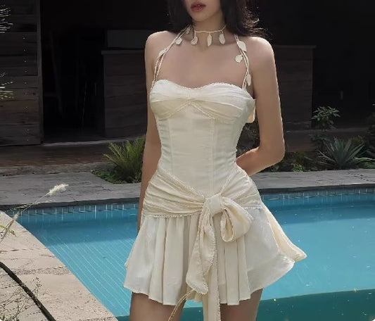 White Fashion Strapless Elegant Short Chiffon Homecoming Dress Party Dress nv4852