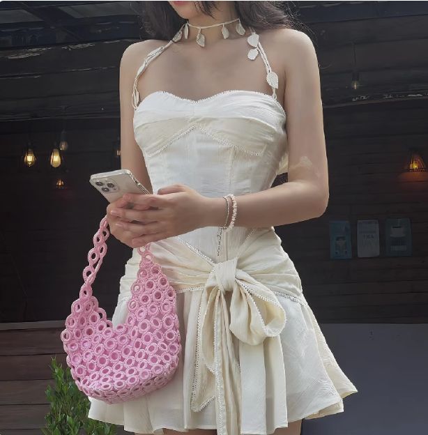 White Fashion Strapless Elegant Short Chiffon Homecoming Dress Party Dress nv4852