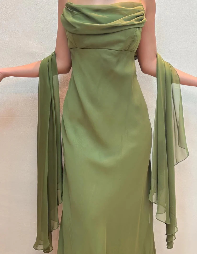 NiceVestidos--Fairy dress sleeveless purple/olive green chiffon slim floor-length evening gown NV5776