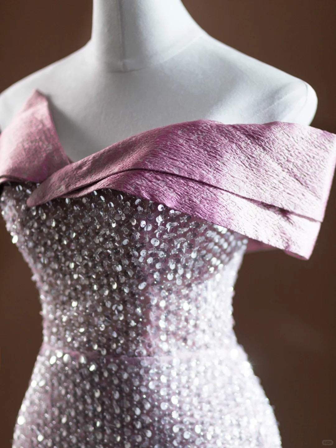 Pink Sparkling Sequined Long Mermaid Prom Dress Evening Dress Party Dress nv4751