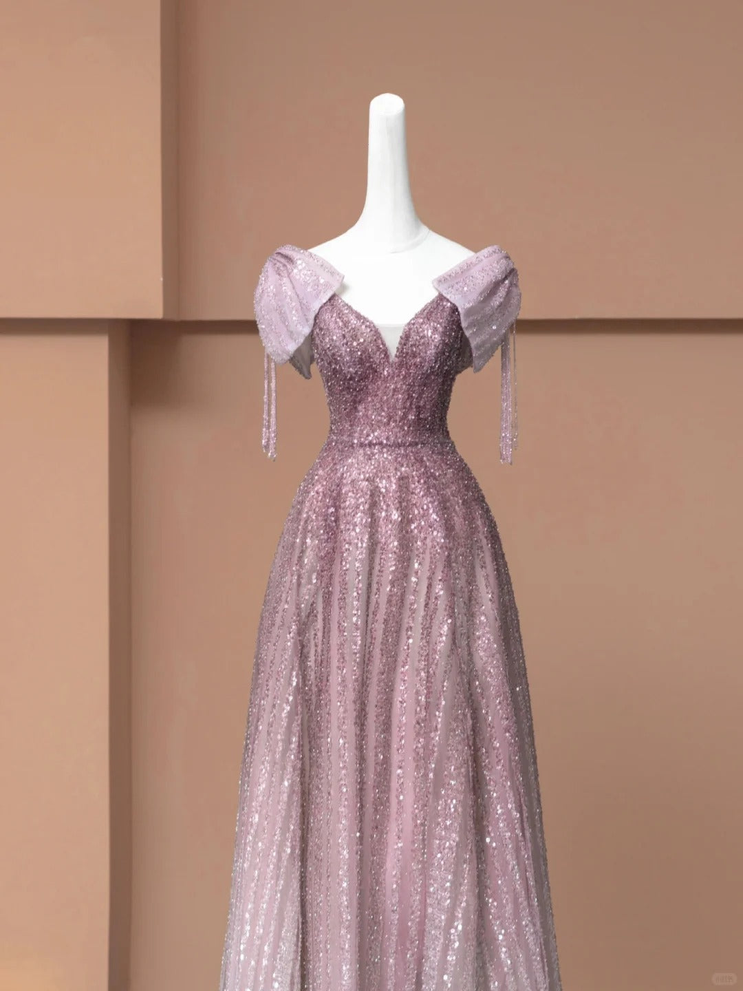 Pink Luxury Beaded Heavy Elegant Fashion Long Tulle Prom Dress Evening Dress Party Dress nv4741