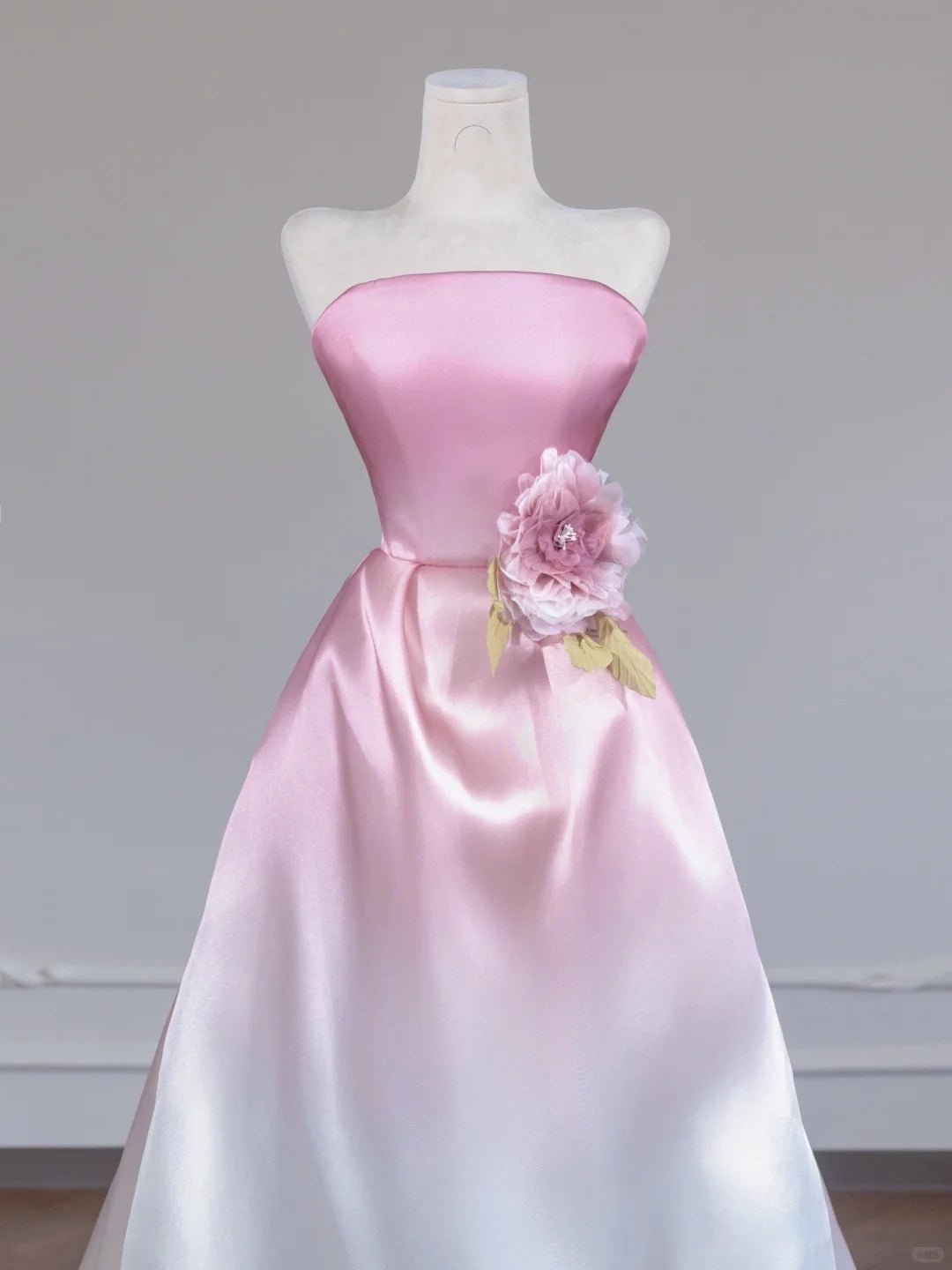 Pink Gradient Fashion Long Satin Prom Dress Evening Dress nv4962