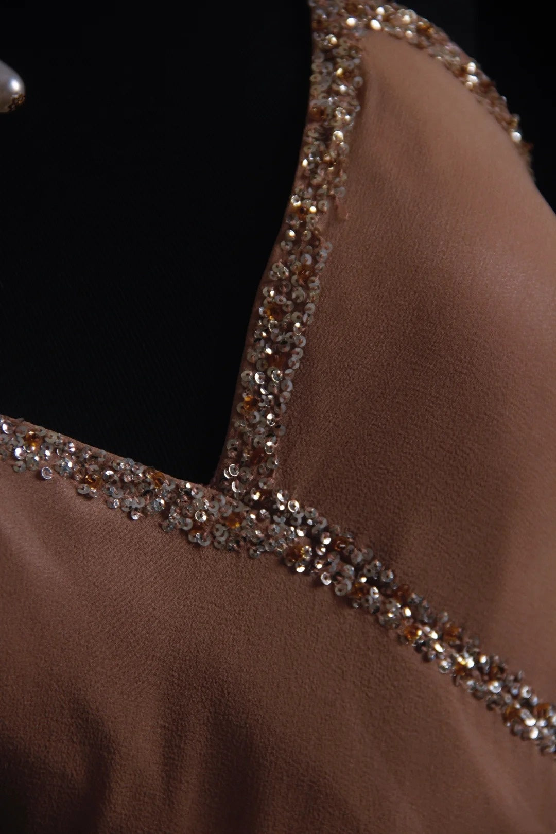 NiceVestidos--Elegant Sequin Embellished Nude Evening Dress NV5787