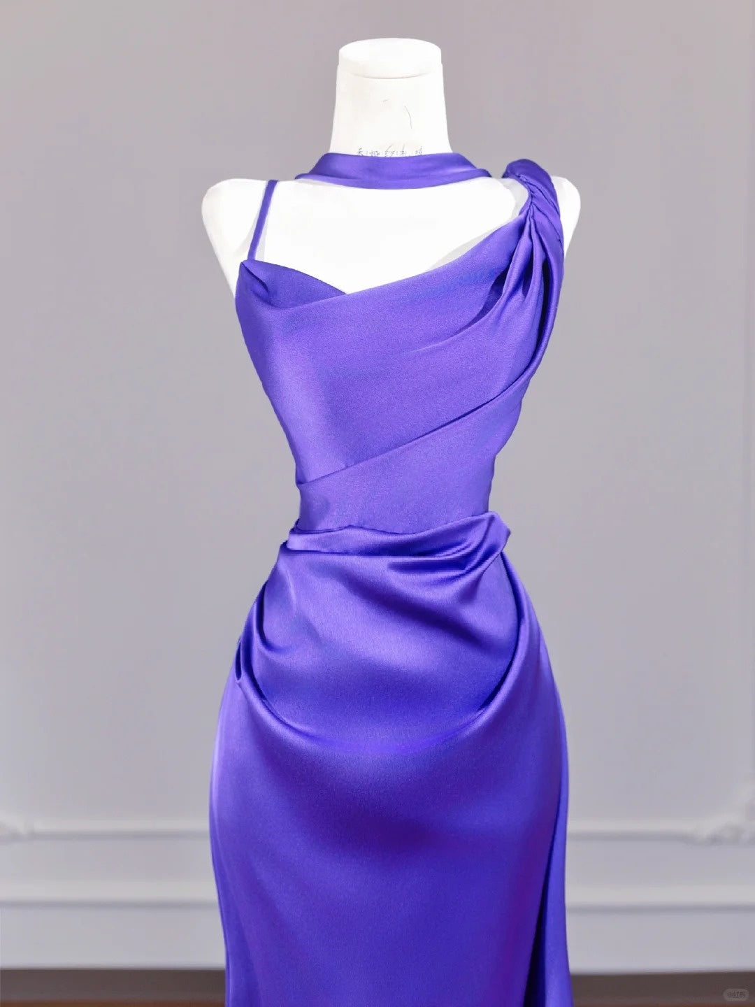 Purple Elegant Backless Long Satin Prom Dress nv4964