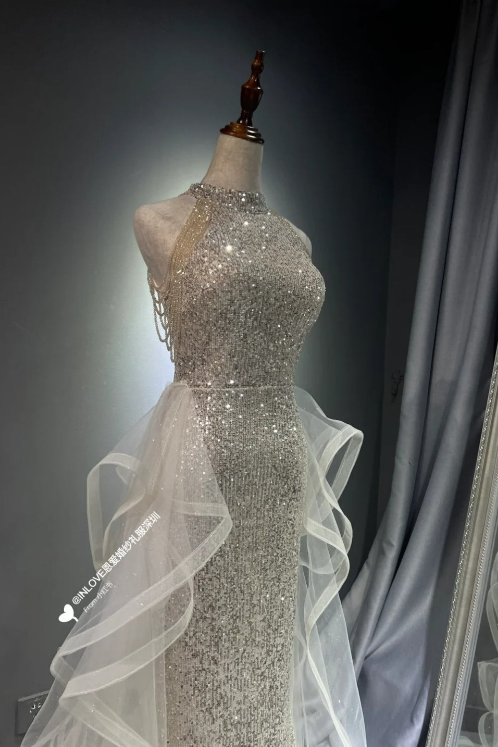 Shiny Long Tulle Ball Dress NV6628