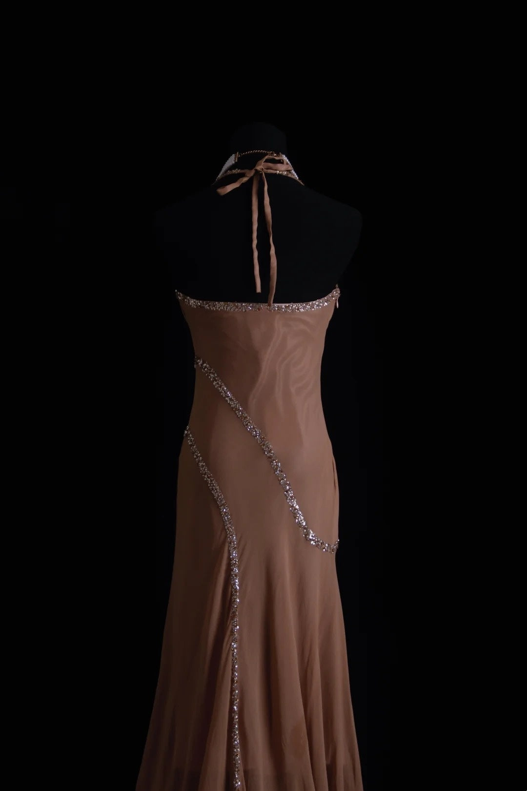 NiceVestidos--Elegant Sequin Embellished Nude Evening Dress NV5787