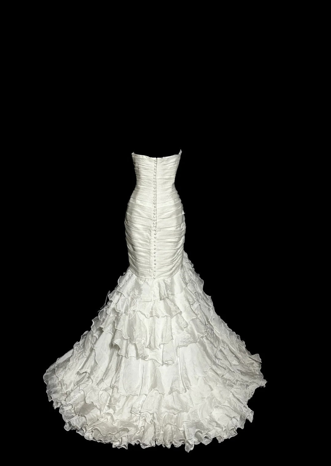 Ivory White Elegant Exquisite Long Tulle Mermaid Slim Floor Length Train Ball Gown Evening Gown Party Dress Wedding Dress nv4135