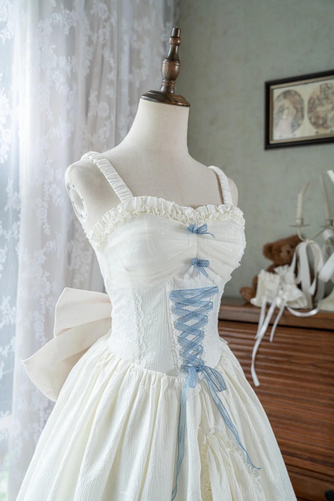 White Sweet Bow Long Satin chiffon Prom Dress Evening Dress Birthday Dress Adult Dress nv4195