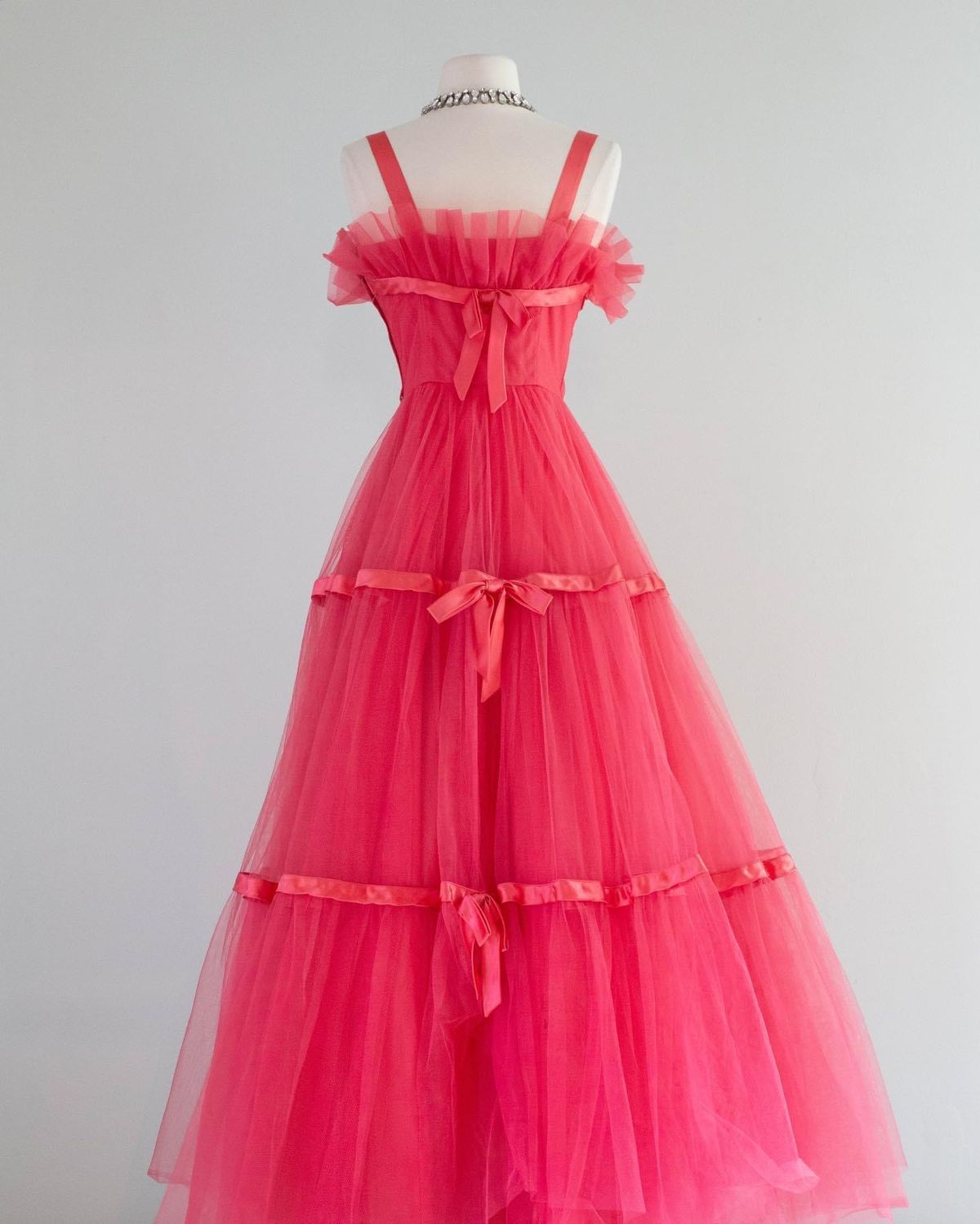 NiceVestidos-Pink long tulle formal prom dress nv5478