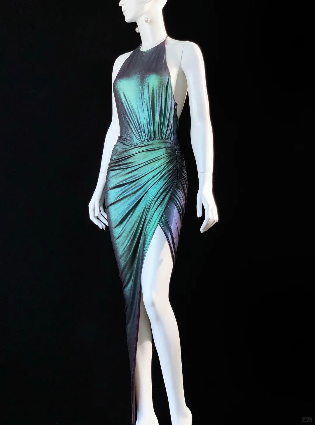 Purple Teal Shiny Charming Short Satin Sexy Prom Dress Evening Dress Party Dress nv5140