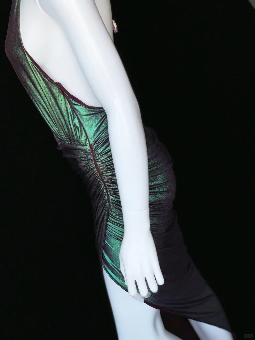 Purple Teal Shiny Charming Short Satin Sexy Prom Dress Evening Dress Party Dress nv5140