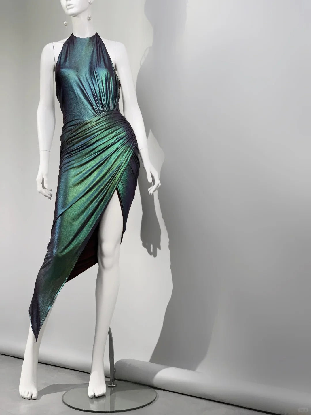 Purple Teal Shiny Charming Short Satin Sexy Prom Dress Evening Dress Party Dress nv5140