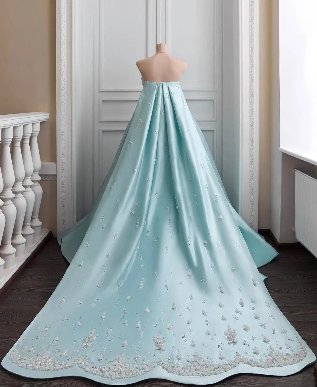 NiceVestidos-_❄️ Luxuriöses und wunderschönes, perlenbesetztes Kleid, blaues Kleid, elegantes Kleid, gletscherblaues Feenkleid, himmlisches Prinzessinnenkleid, festliches Kleid NV6092