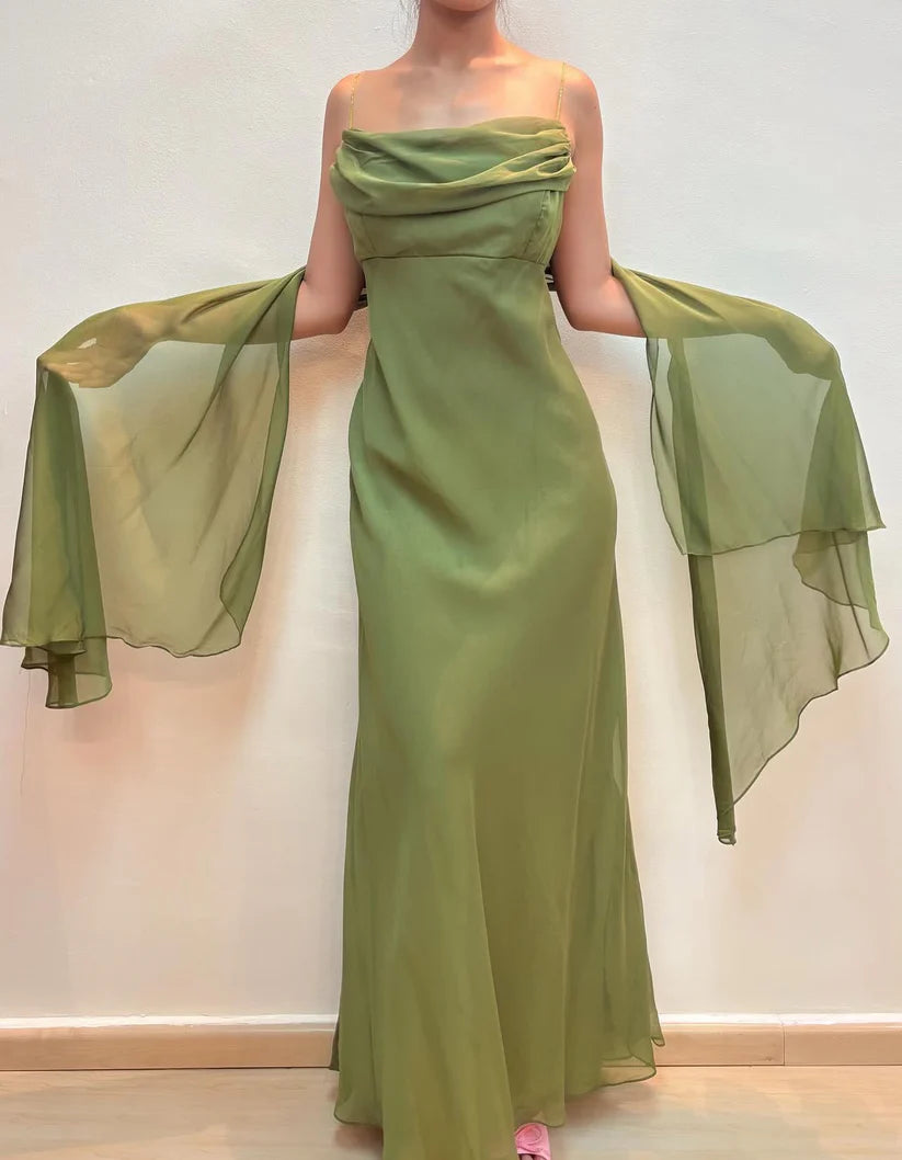 NiceVestidos--Fairy dress sleeveless purple/olive green chiffon slim floor-length evening gown NV5776
